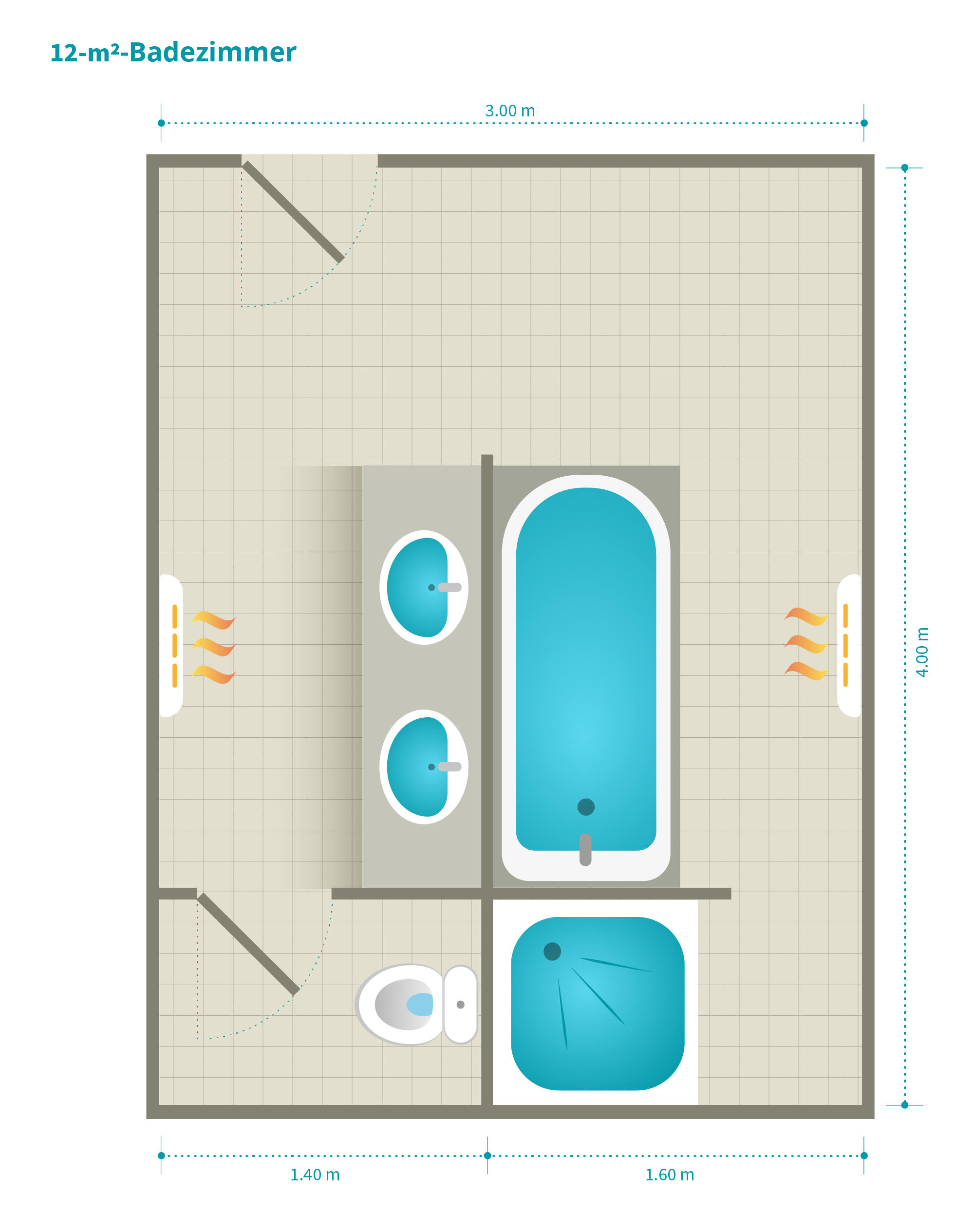 Bad Einrichten: Ideen Für 10 Bad-Grundrisse within Badezimmer Aufteilung