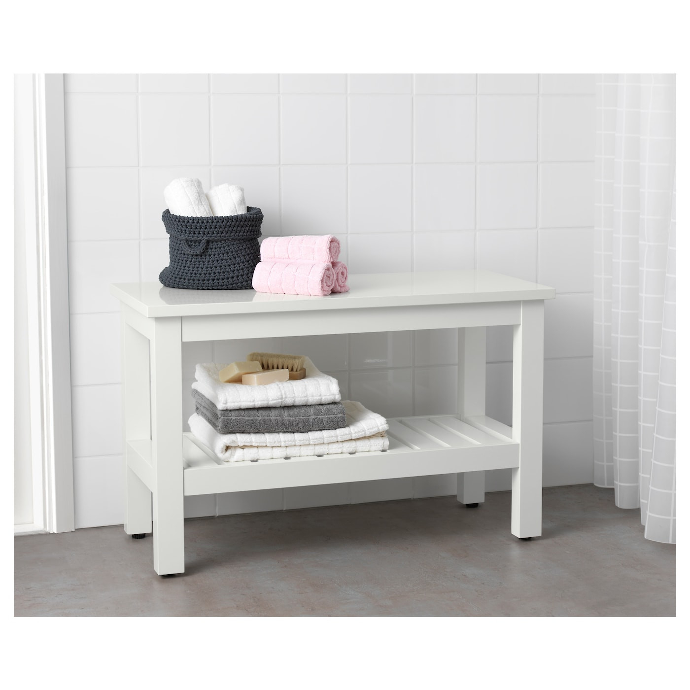 Hemnes Bank, Weiß, 83 Cm - Ikea Deutschland pertaining to Badezimmer Bank Ikea